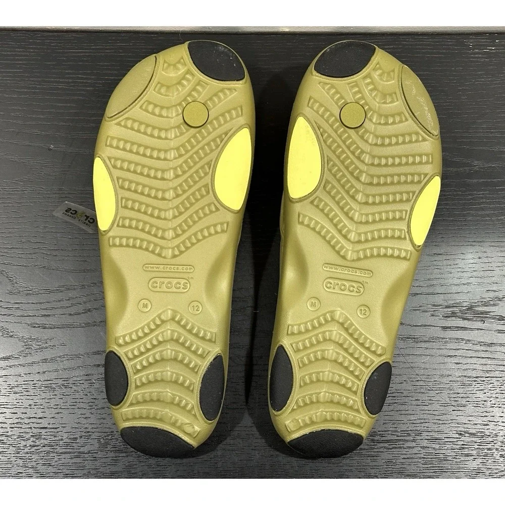 CROCS CLASSIC ALL TERRAIN FLIP MENS GREEN Flip Flops Sandals Size 10